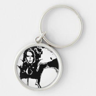 Witchy Woman Rund Silverfärgad Nyckelring