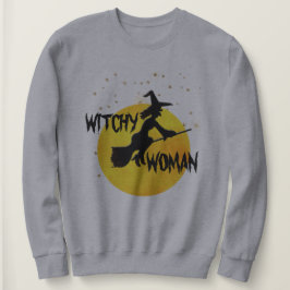 Witchy Woman Silhouette Flies Witch Måne Stars T Shirt