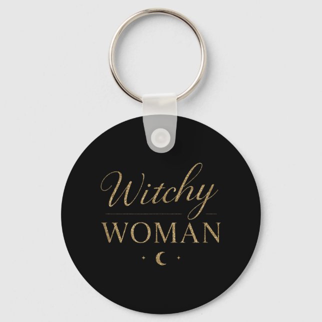 Witchy Woman Tanktop Witch Wiccan and Pagan Hallo Nyckelring (Framsida)