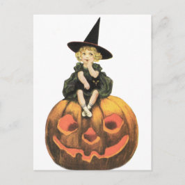 Witchy Woman Vintage Halloween Vykort