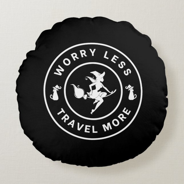 Witchy Worry Less, resa mer Rund Kudde (Framsidan)