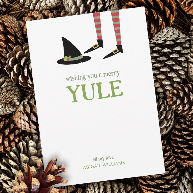 Witchy Yule Helgdag Card Julkort (Skapare uppladdad)