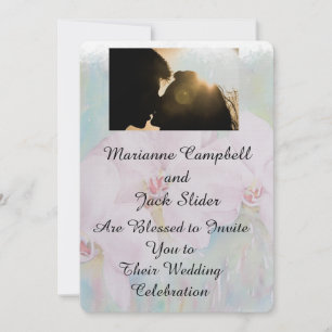 WITE ORCHIDS ANPASSADE WEDDING INVITATION INBJUDNINGAR