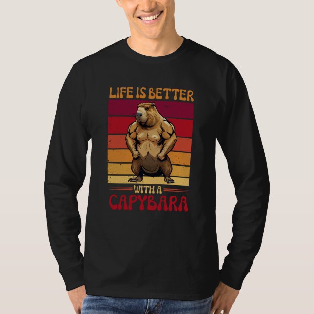 With A Capybara Fitness Bodybuilder  1 T Shirt (Framsida)