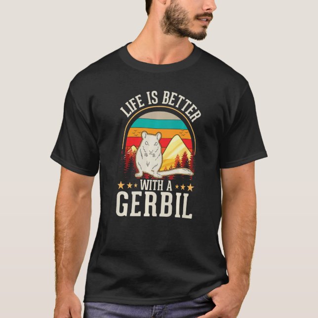 with a Gerbil Racing Rat Gerbil T Shirt (Framsida)