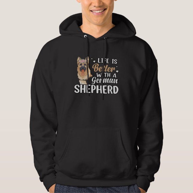 with a German Shepherd Dog  Saying Hoodie (Framsida)