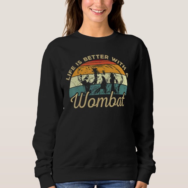 With A Wombat Retro Wombat Design T Shirt (Framsida)