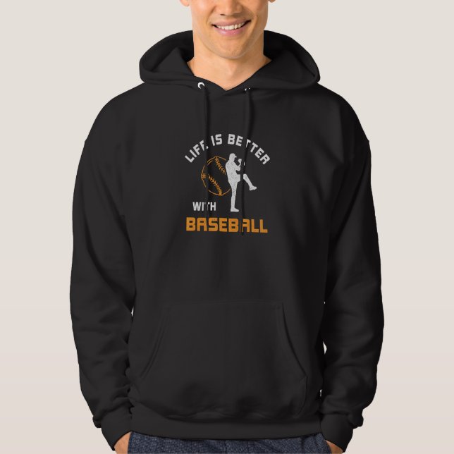 with Baseball Saying for next Game Day Hoodie (Framsida)