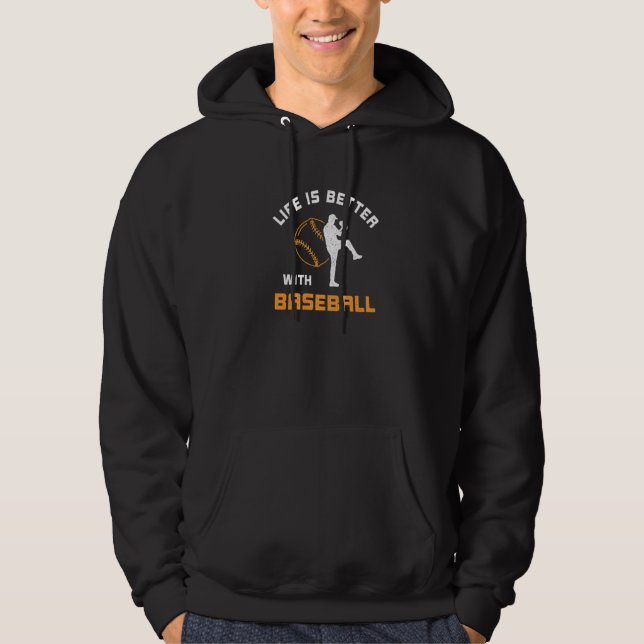 with Baseball Saying for next Game Day Hoodie (Framsida)