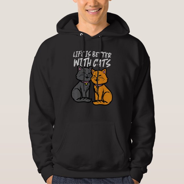 With Cats Cute Women Girls Kids Toddler Youth Hoodie (Framsida)