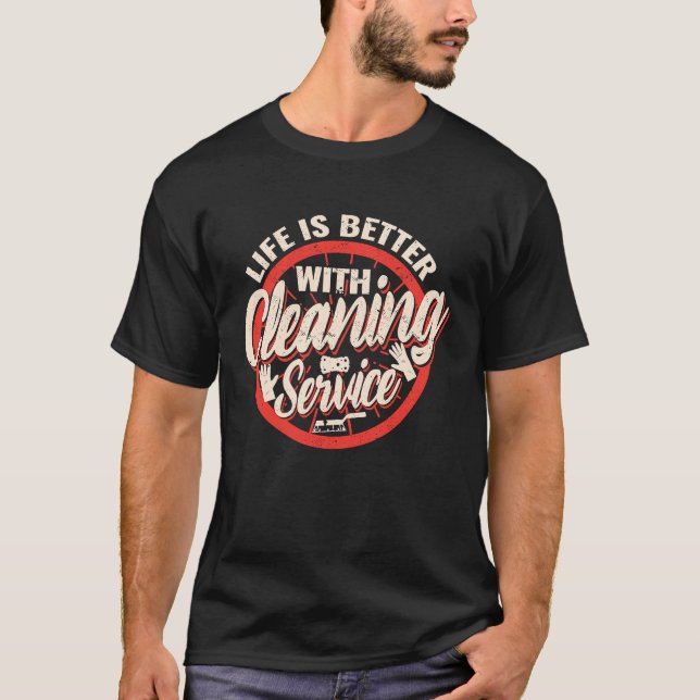 with Cleaning Service  Cleaning Crew T Shirt (Framsida)