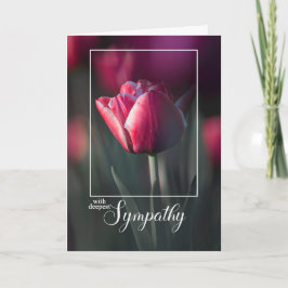 With Deepest Sympathy Rich Pink Tulip Kort