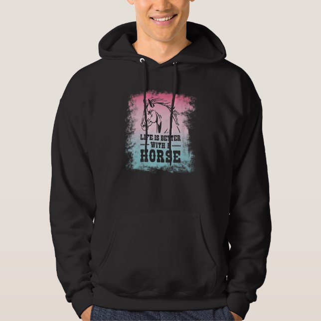 With For Horseback Riding Horse Hoodie (Framsida)