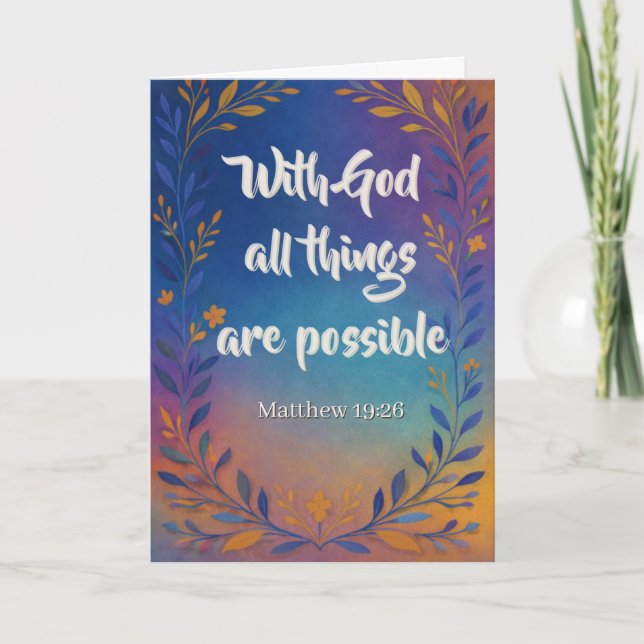 With God All Things Are Possible Custom Christian Kort (Framsida)