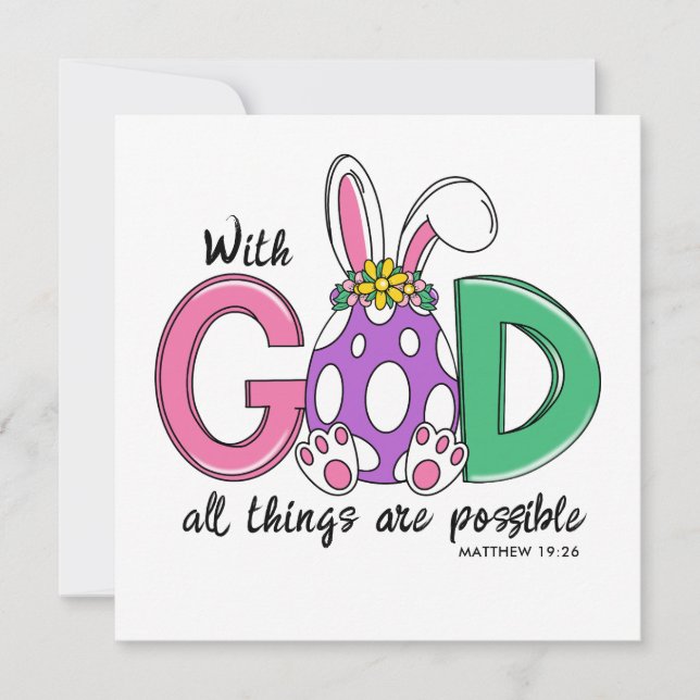 With God All Things Are Possible Easter Card (Framsida)