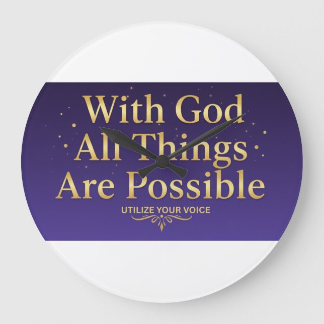 With God All Things Are Possible  – Inspirational  Stor Klocka (Framsida)