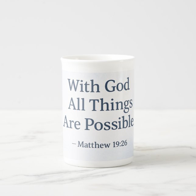 With God All Things Are Possible - Matthew 19:26 Benporslin Mugg (Framsidan)