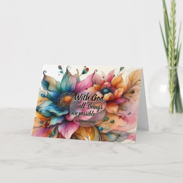 With God All Things Are Possible Scripture Card Kort (Framsida)