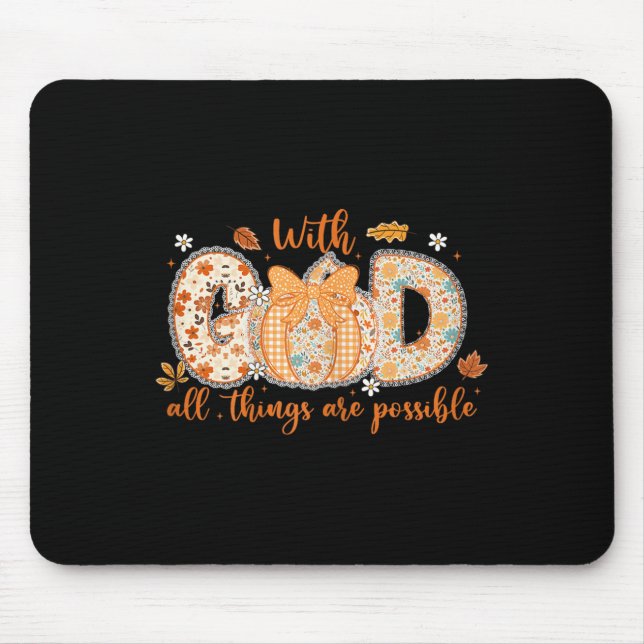 With God All Things Are Ssible Fall Pumpkin Patter Musmatta (Framsidan)