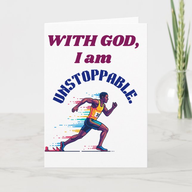 With God, I'm Unstoppable Tack Kort (Framsida)