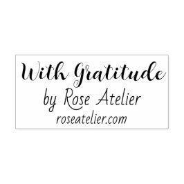 With Gratitude Custom Business Store Name & Websit Stämpel