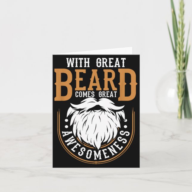With Great Beard Comes Great Awesomeness Funny Bea Kort (Framsida)