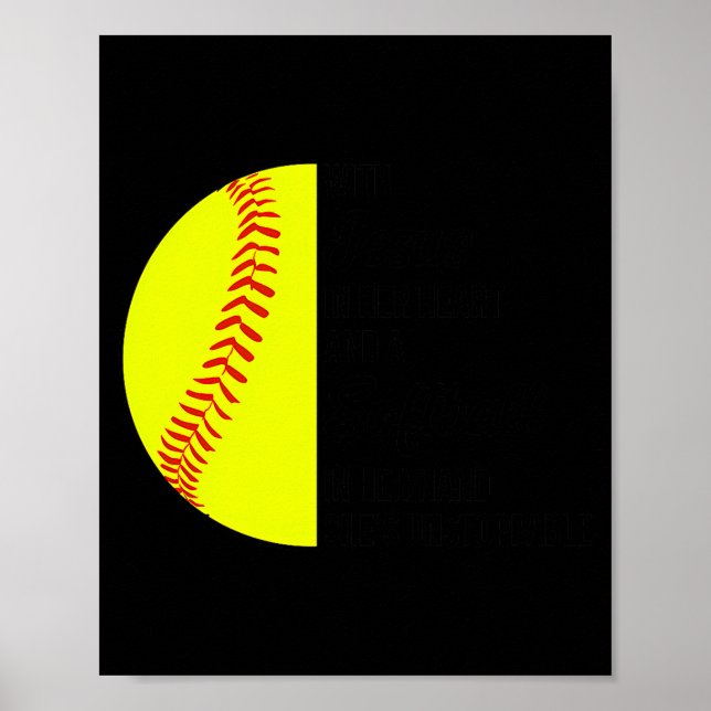 With Jesus In Her Heart And A Softball She Is Unst Poster (Framsidan)