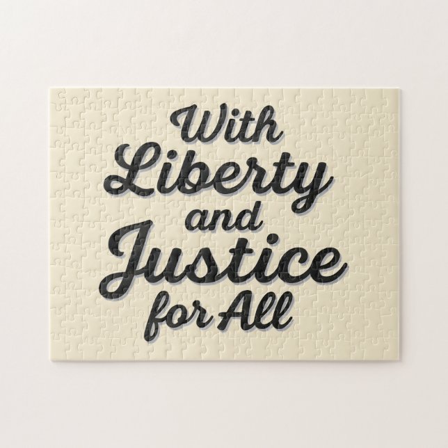 With Liberty and Justice for All Protest Freedom Pussel (Horisontell)