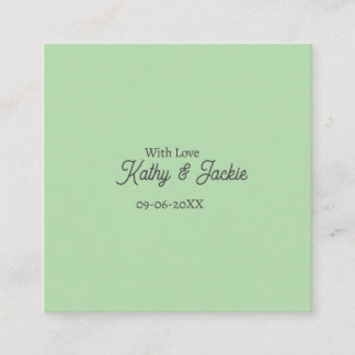 With love add couple name wedding simple minimal  fyrkantigt visitkort