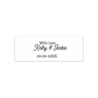 With love add couple name wedding simple minimal  självfärgande stämpel