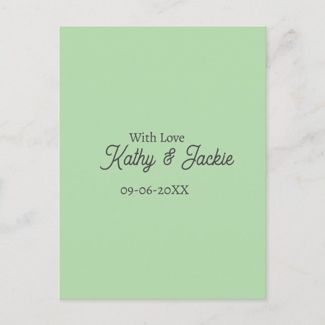 With love add couple name wedding simple minimal  vykort (Framsida)