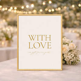 With Love Elegant Wedding Favors Sign Poster