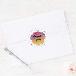 With Love Heart Sticker – Minimal Cute Love  Runt Klistermärke