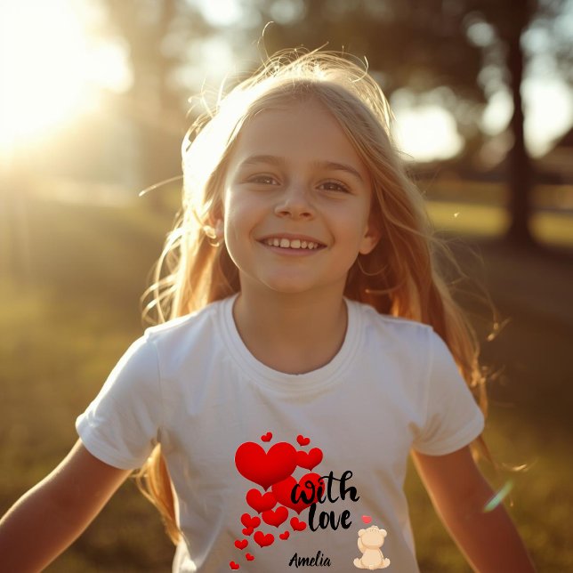 With Love Personalized Kids Basic T-Shirt (Skapare uppladdad)