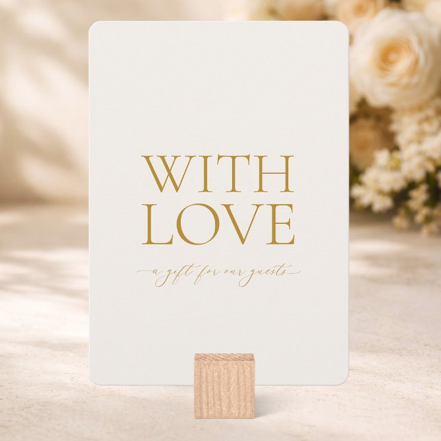 With Love Wedding Favors Sign Card Inbjudningar (Skapare uppladdad)