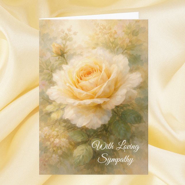 With Loving Sympathy Yellow Rose Christian Prayer Kort (Skapare uppladdad)