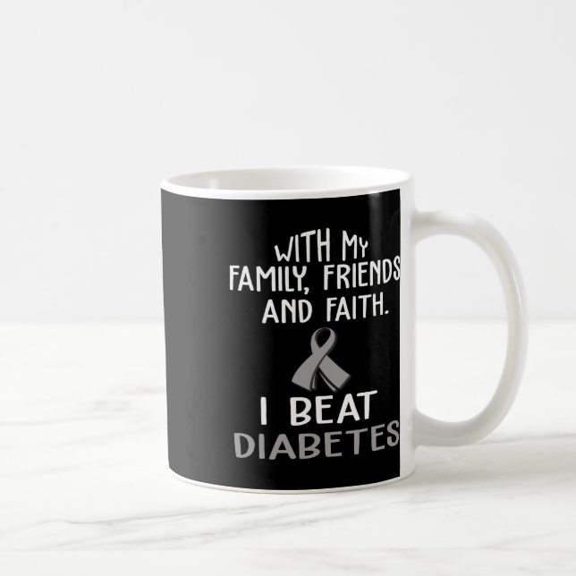 With My Family And Faith I Beat Diabetes  Kaffemugg (Höger)