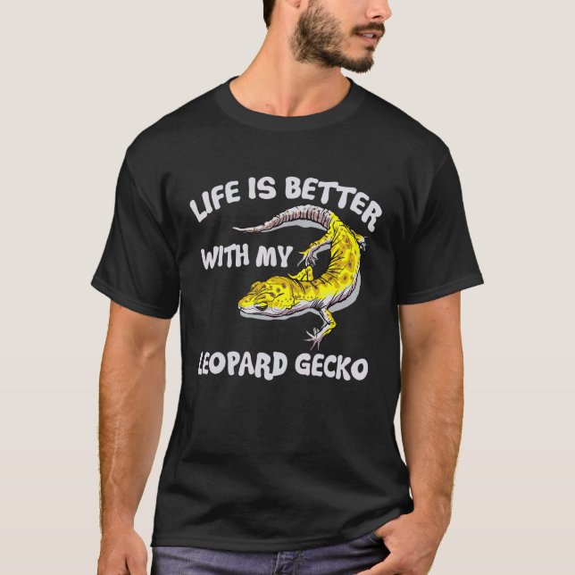 With My Leopard Gecko Reptile T Shirt (Framsida)