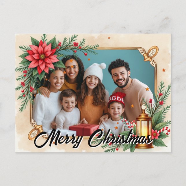 With own photo Poinsettia Parade Helg Vykort (Framsida)