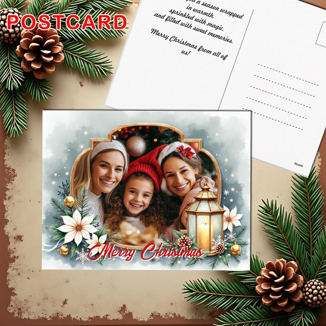 With own photo Winter Wishes Helg Vykort (With own photo Winter Wishes Holiday Postcard)