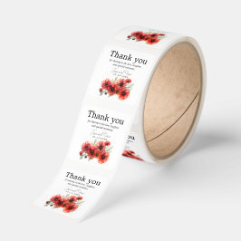 With poppies Scarlet Petal Serenade  Fyrkantigt Klistermärke