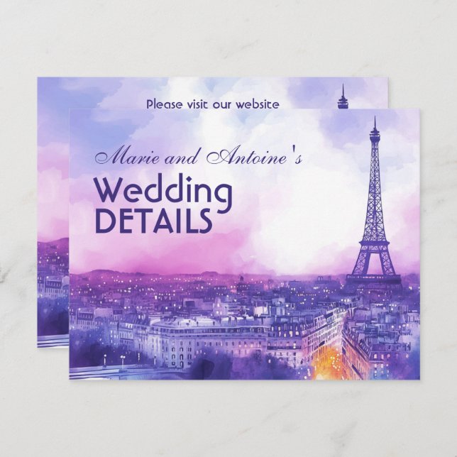 With QR code wedding details Tilläggskort (Fram/baksida)