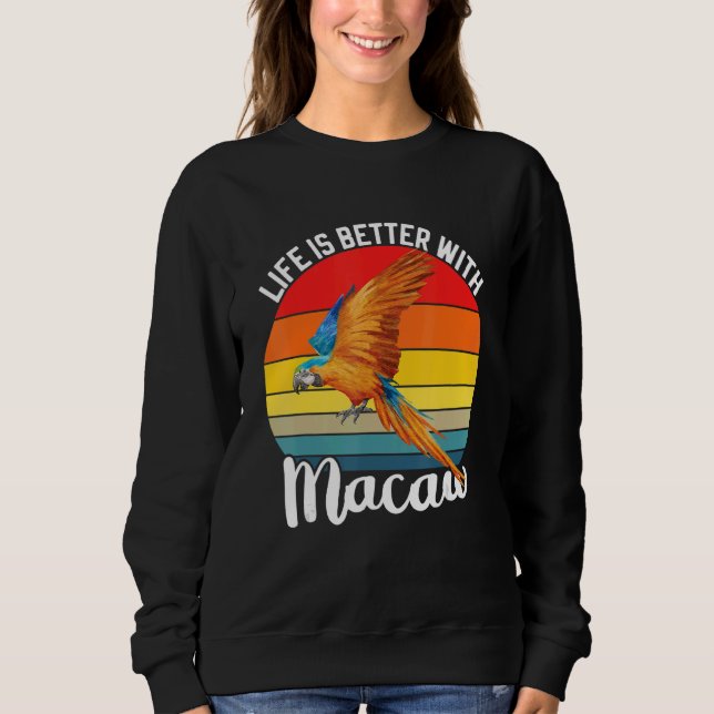 With Scarlet Macaw Colourful Parrot Bird T Shirt (Framsida)