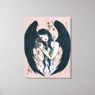 Wither Gothic Angel Decay Rosa Wrapped Canvas