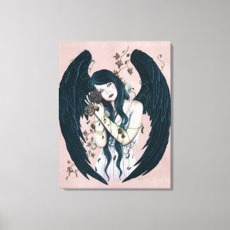 Wither Gothic Angel Decay Rosa Wrapped Canvas