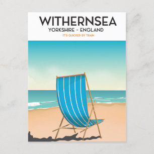 Withernsea, yorkshire, strand affisch, resa tryck vykort