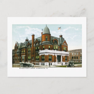 Withers Public Bibliotek, Bloomington, Illinois Vykort