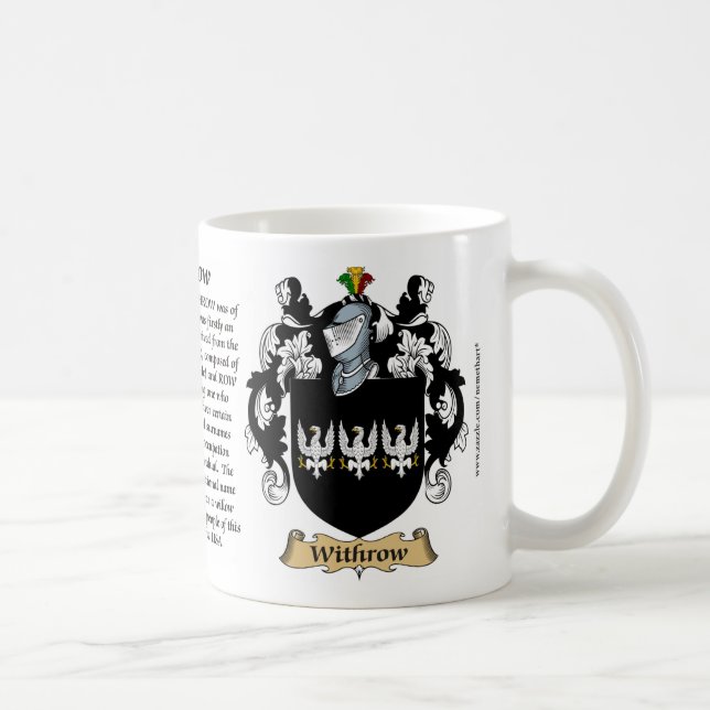 Withrow, ursprung, det menande och vapenskölden kaffemugg (Höger)