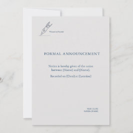 Witness Pen- Minimalist Elopement Announcement  Inbjudningar