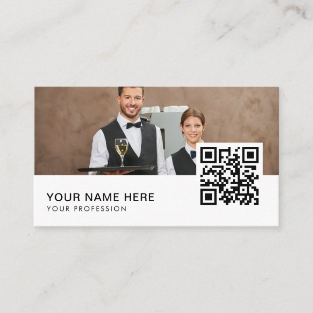 Witress affärskort QR-kod Visitkort (Framsida)